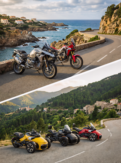 Tour de Corse en Can-Am Spyder : calanques de Piana, Bonifacio, aiguilles de Bavella, routes panoramiques