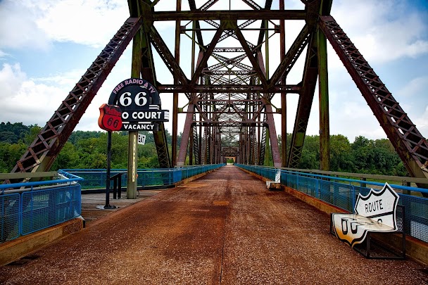 Chain of Rocks Bridge sur le Mississippi, étape Route 66