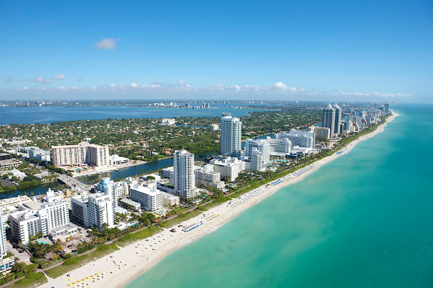 Skyline de Miami Beach, voyage moto Floride