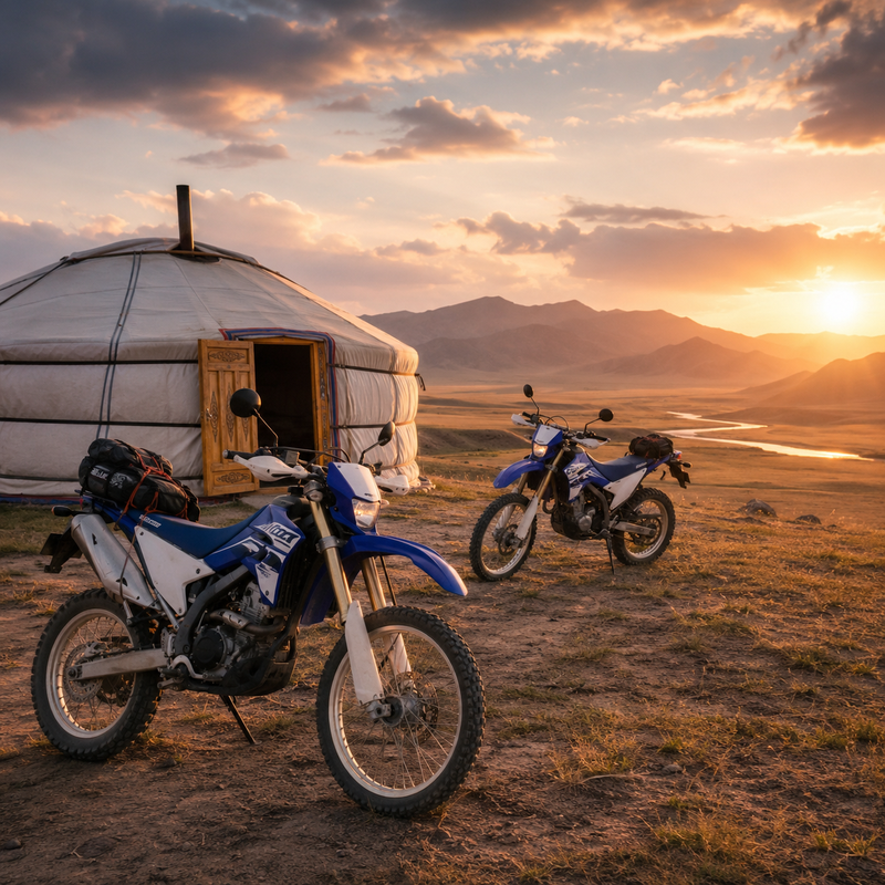 Circuit moto Mongolie Montagnes du Nord : Volcan Khorgo, Vallée d'Orkhon, yourtes et culture nomade