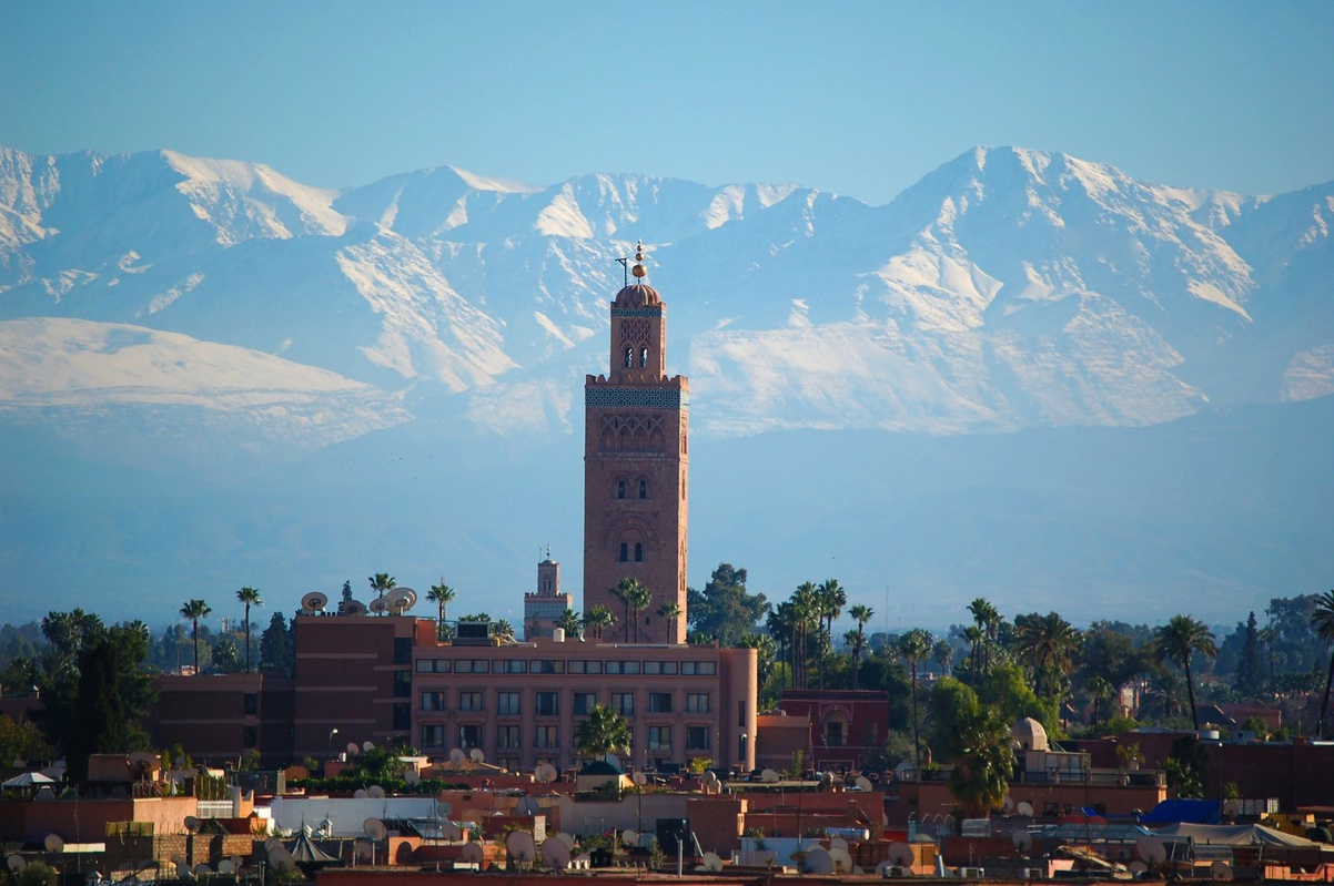 Jardin et architecture traditionnelle à Marrakech