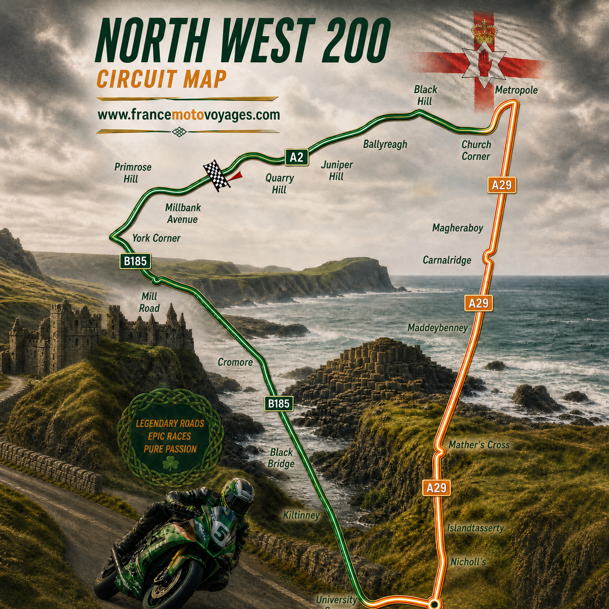 North West 200 en Irlande du Nord avec France Moto Voyages : road race mythique entre Portrush, Portstewart et Coleraine