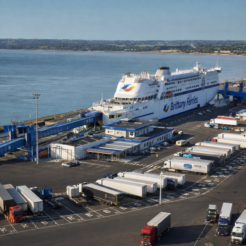 Brittany Ferries à l'arrivée en France après le voyage moto au Pays de Galles